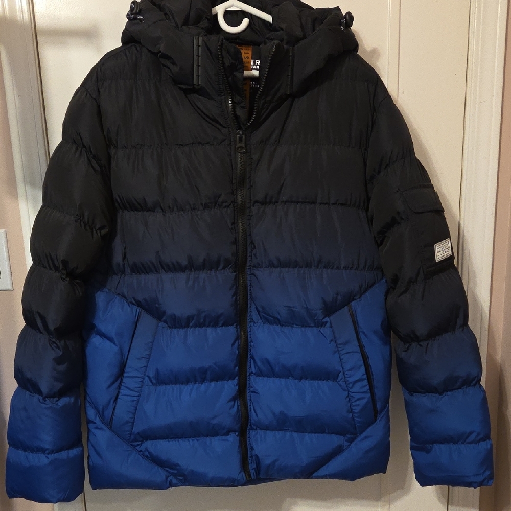 Point Zero Black and Blue Puffer Jacket